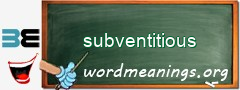 WordMeaning blackboard for subventitious